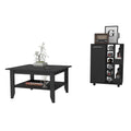 Dayton Black 2 Piece Living Room Set Black Wood