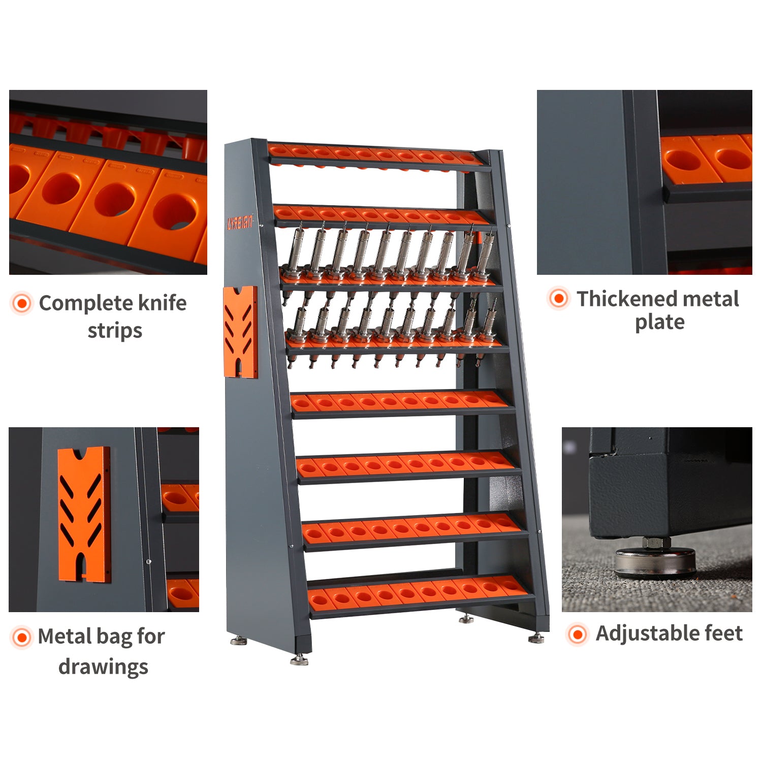 Cnc Tool Rack Multifunctional Cnc Tool Holder Cat40 Tool Holder Accessories Gray Wash Abs Steel Q235