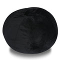 Minky Velvet Bean Bag Chair, Black 4Ft Plush Floor Chair For Kids And Adults W Washable Cover, Lounge Chair With Stretchable Fabric, Comfy Bedroom Chair, Filled With Shredded And Memory Foam. Black Velvet