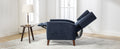 Mid Century Chenille Wingback Recliner Chair, Button Tufted Design Pushback Recliner Chair With Armrest And Solid Wood Legs, For Bedroom Living Room, Navy Blue Navy Blue Chenille