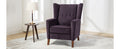 Mid Century Chenille Wingback Recliner Chair, Button Tufted Design Pushback Recliner Chair With Armrest And Solid Wood Legs, For Bedroom Living Room, Purple Purple Chenille