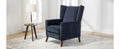 Mid Century Chenille Wingback Recliner Chair, Button Tufted Design Pushback Recliner Chair With Armrest And Solid Wood Legs, For Bedroom Living Room, Navy Blue Navy Blue Chenille