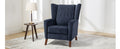 Mid Century Chenille Wingback Recliner Chair, Button Tufted Design Pushback Recliner Chair With Armrest And Solid Wood Legs, For Bedroom Living Room, Navy Blue Navy Blue Chenille