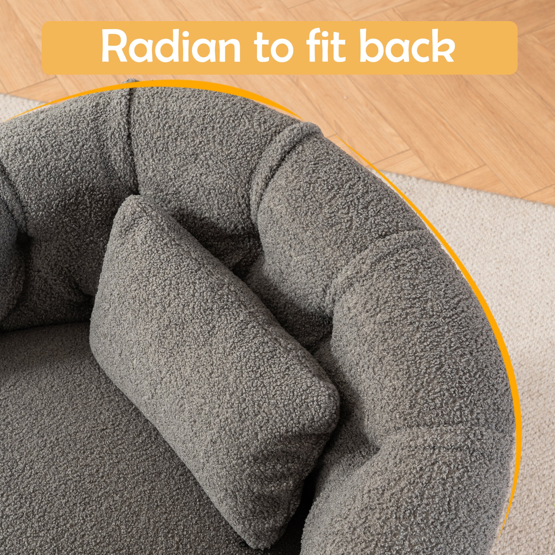 Swivel Chair With Ottoman, Modern Luxury Velvet Swivel Accent Chair, Comfy Round Armchair, Single Sofa Armchair With Lounge Seat For Bedroom Office Reading Spaces,Set Of 1,Dark Grey Dark Gray Teddy