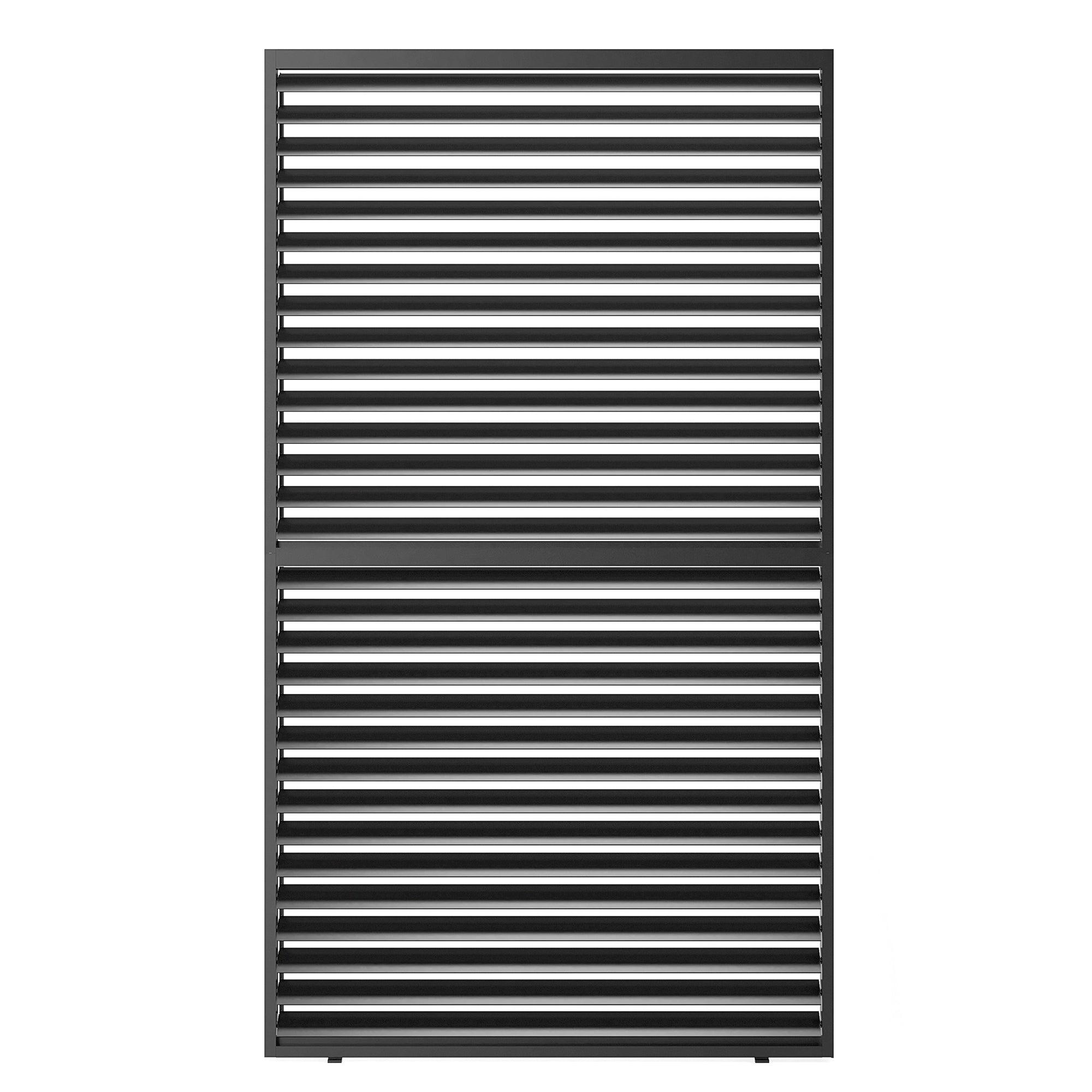 Louver Grille 1 3 10Ft Aluminum Frame & Louvers Black Aluminium