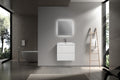 24'' Wall Hung Bathroom Vanity In Gloss White With White Top Glossy White Mdf