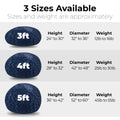 Faux Fur Bean Bag Chair, Navy 5Ft Cozy And Stretchable Fabric Lounger For Children And Adults With Easy Clean Cover, Comfortable Faux Fur Seating For Bedrooms, Filled With Shredded And Memory Foam. Navy Faux Fur