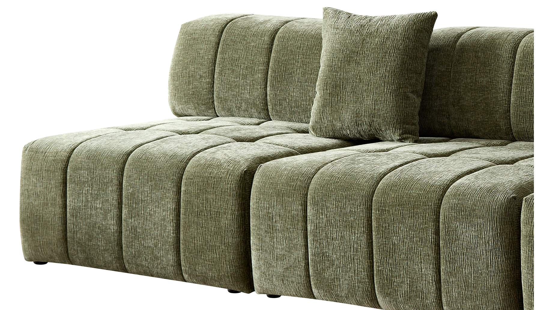 Wks3 Piano Key Combination Sofa, 2 Single Seats Plus 1 Luxury Cloth Sofa, Green Green Fabric 4 Seat