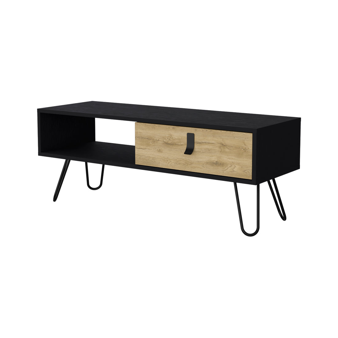 Kimball Coffee Table With Drawer And Hairpin Legs Multicolor Lockable Drawer Or Cabinet Primary Living Space Freestanding Pine Rectangular Coffee & End Tables Rectangular Particle Board Engineered Wood