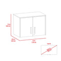 Penny Storage Cabinet, Wall Cabinet Double Door, Three Internal Shelves Black Mdf Engineered Wood