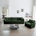 Sofa Set Of 3, 1 1 3 Seats Living Room Sofa Set, Accent Chair, Loveseat, And Three Seat Sofa Modern Style Round Arms 3 Piece Sofa Set, Green Chenille Green Chenille 5 Seat