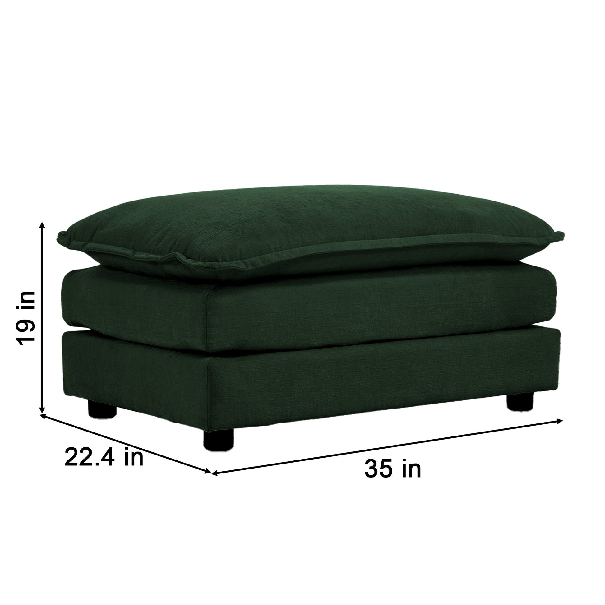 Modular Sectional Sofa For Living Room,U Shaped Couch 5 Seater Convertible Sectional Couch With 1 Ottoman ,Green Chenille Green Chenille 4 Seat