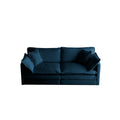 4 Piece Upholstered Sectional Sofa, 1 Piece Of 2 Seater Sofa And 2 Piece Of Ottomans2 Seater Loveseat Lounge With Ottomansblue Chenille Blue Chenille 2 Seat
