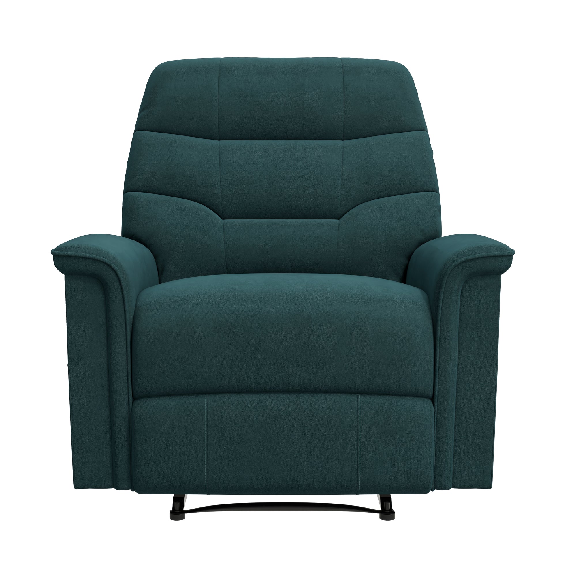 The Newport Recliner Teal Blue Polyester Manual Handle Wood Cushion Back Handle Pine Flared Arms Polyester