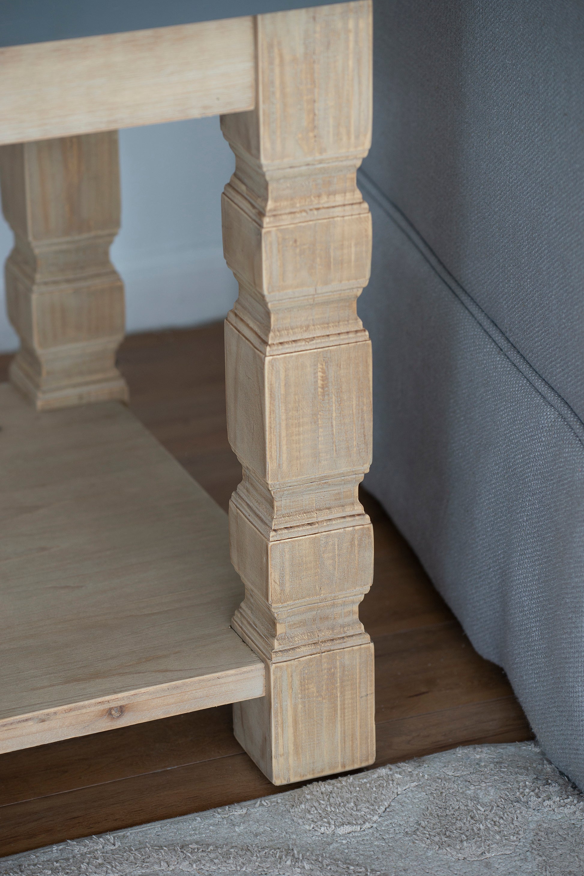 23.8X23.8X24" Side Table Brown Gray Wood