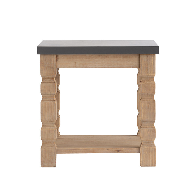 23.8X23.8X24" Side Table Brown Gray Wood