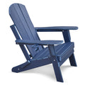 Folding Outdoor Adirondack Chair For Relaxing, Hdpe All Weather Fire Pit Chair, Patio Lawn Chair For Outside Deck Garden Backyardf Balcony, Navy Blue Navy Blue Uv Resistant Frame Garden & Outdoor Beach,Modern Complete Patio Sets Hdpe