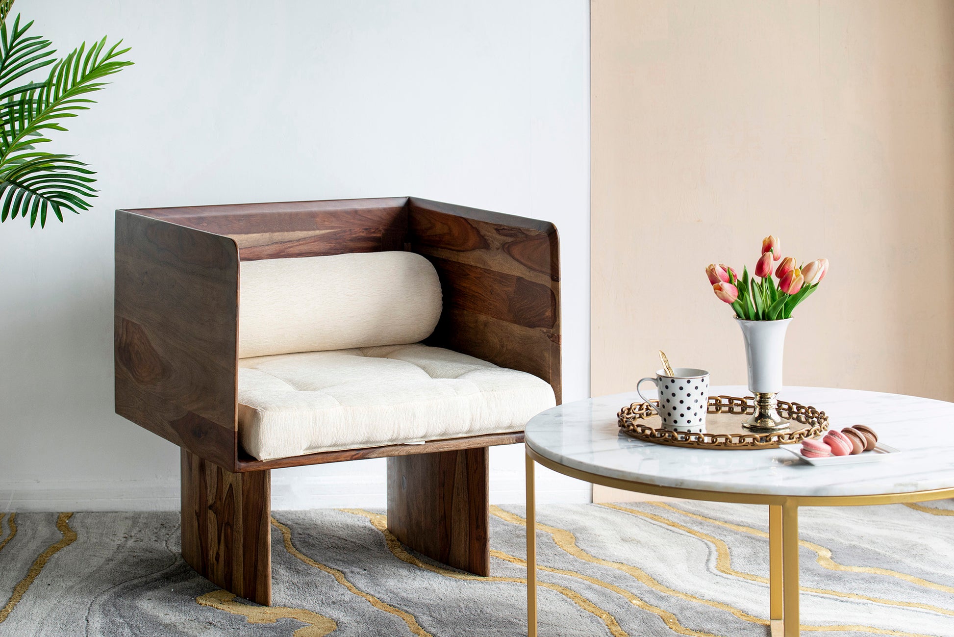 29.5X27.6X30" Sofa Brown Wood