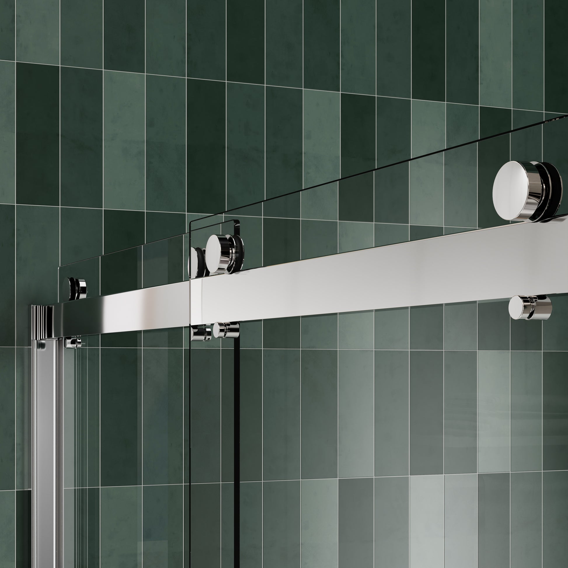 Bypass Shower Door, Sliding Door, With 5 16" Tempered Glass And Brushed Nickel Finish 6074 Brushed Nickel Bathroom Stainless Steel