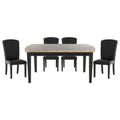 Dark Espresso Finish 5Pc Dining Set Genuine Marble Top Table And 4 Chairs Faux Leather Upholstery Dining Kitchen Set Wooden Furniture Upholstered Chair Marble Espresso Seats 4 Wood Dining Room Contemporary 4 Leg Rectangular Dining Table With Chair Wood