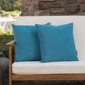Lomita Square Pillow Set Of 2 Teal Fabric