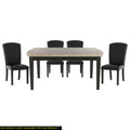 Dark Espresso Finish 5Pc Dining Set Genuine Marble Top Table And 4 Chairs Faux Leather Upholstery Dining Kitchen Set Wooden Furniture Upholstered Chair Marble Espresso Seats 4 Wood Dining Room Contemporary 4 Leg Rectangular Dining Table With Chair Wood