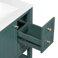 30Inch Transitional Style Bathroom Vanity Cabinet Combo With Ceramic Sink Green Bathroom Solid Wood Mdf