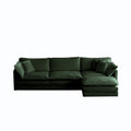 Free Combination Comfy Upholstery Modular Oversized L Shaped Sectional Sofa With Reversible Ottoman, Green Chenille Green Chenille 3 Seat