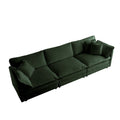 Free Combination Comfy Upholstery Modular Oversized L Shaped Sectional Sofa With Reversible Ottoman, Green Chenille Green Chenille 3 Seat