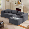 L Shape Modular Sectional Living Room Sofa Set Upholstered Sleeper Sofa For Living Room,16.53 Inch Cushion Heightening, 2 Pc Free Combination,Grey Grey Fabric 3 Seat