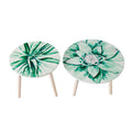 S 2 Side Tables White Green Mdf