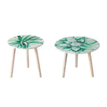 S 2 Side Tables White Green Mdf