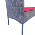 Wicker Patio Conversation Furniture Set, Outdoor Furniture Set With Removable Cushions & Table, Tempered Glass Top, Modern Rattan Bench For Garden Lawn Backyard Yes Complete Patio Set Red Brown Weather Resistant Frame Water Resistant Cushion Garden &