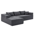 L Shape Modular Sectional Living Room Sofa Set Upholstered Sleeper Sofa For Living Room,16.53 Inch Cushion Heightening, 2 Pc Free Combination,Grey Grey Fabric 3 Seat