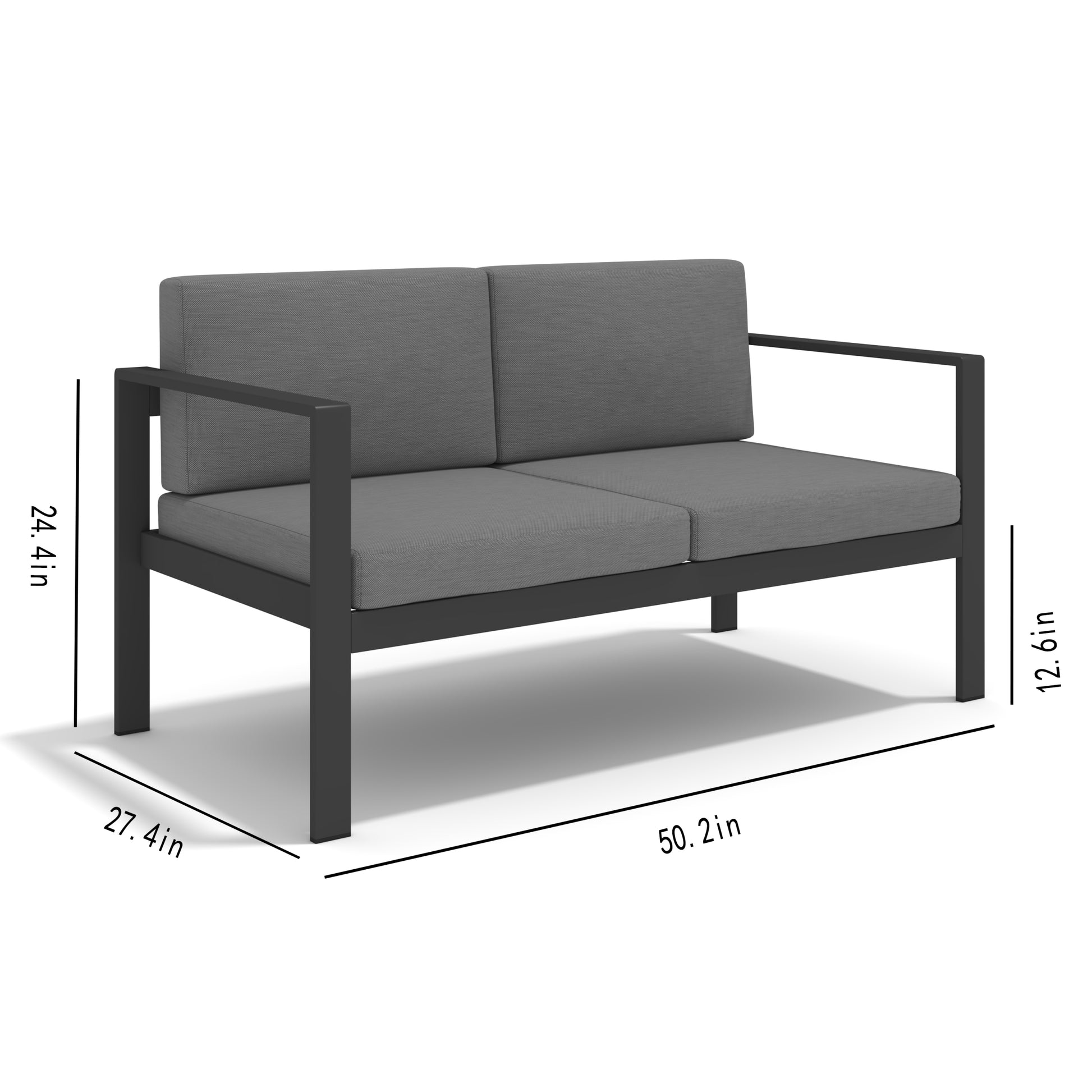 Aluminum Modern 4 Piece Sofa Seating Group For Patio Garden Outdoor Yes Complete Patio Set Black Mildew Resistant Frame Fade Resistant Cushion Garden & Outdoor Modern Complete Patio Sets Aluminium Aluminium