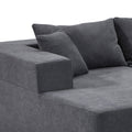L Shape Modular Sectional Living Room Sofa Set Upholstered Sleeper Sofa For Living Room,16.53 Inch Cushion Heightening, 2 Pc Free Combination,Grey Grey Fabric 3 Seat
