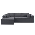 L Shape Modular Sectional Living Room Sofa Set Upholstered Sleeper Sofa For Living Room,16.53 Inch Cushion Heightening, 2 Pc Free Combination,Grey Grey Fabric 3 Seat