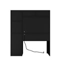 Computer Desk With Hutch & Bookshelf,Wood Executive Desk Teens Student Desk Writing Laptop Home Office Desk With Drawers,3 Ac Outlets And 2 Usb Charging Ports,Study Laptop Table For Home Black Black Mdf