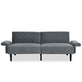 Velvet Futon Couch Convertible Folding Sofa Bed Tufted Couch With Adjustable Armrests For Apartment Grey Velvet Metal Primary Living Space Split Back Eucalyptus Square Arms Foam 3 Seat