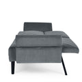 Velvet Futon Couch Convertible Folding Sofa Bed Tufted Couch With Adjustable Armrests For Apartment Grey Velvet Metal Primary Living Space Split Back Eucalyptus Square Arms Foam 3 Seat