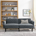 Velvet Futon Couch Convertible Folding Sofa Bed Tufted Couch With Adjustable Armrests For Apartment Grey Velvet Metal Primary Living Space Split Back Eucalyptus Square Arms Foam 3 Seat