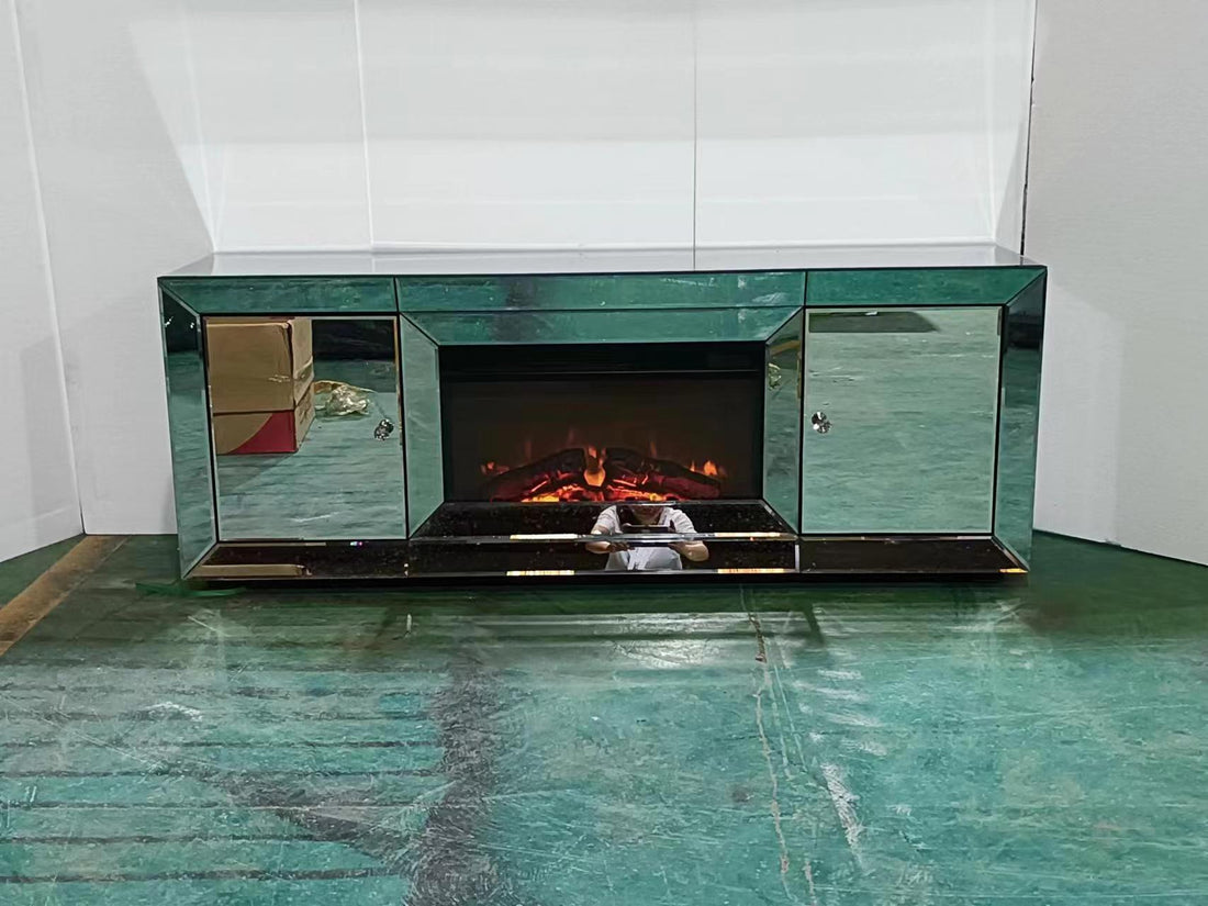 W 57" X D 13.8 " X H 19.7" Flash Silver Combination Tv Fireplace Cabinet Powder Coated 41 50 Electric Yes Silver 400 Natural Vent Primary Living Space American Design Yes Insert Mdf Glass Electric