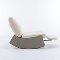 Modern Rocking Chair Recliner, Comfy Rocker Nursery Chair With Footrest, Accent Reading Chair, Upholstered Lounge Chair For Relaxing, Resting,Soft Padded Rocker For Indoor Living Room Bedroom,Gray Gray Beige Bathroom Foam Pu