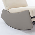 Modern Rocking Chair Recliner, Comfy Rocker Nursery Chair With Footrest, Accent Reading Chair, Upholstered Lounge Chair For Relaxing, Resting,Soft Padded Rocker For Indoor Living Room Bedroom,Gray Gray Beige Bathroom Foam Pu
