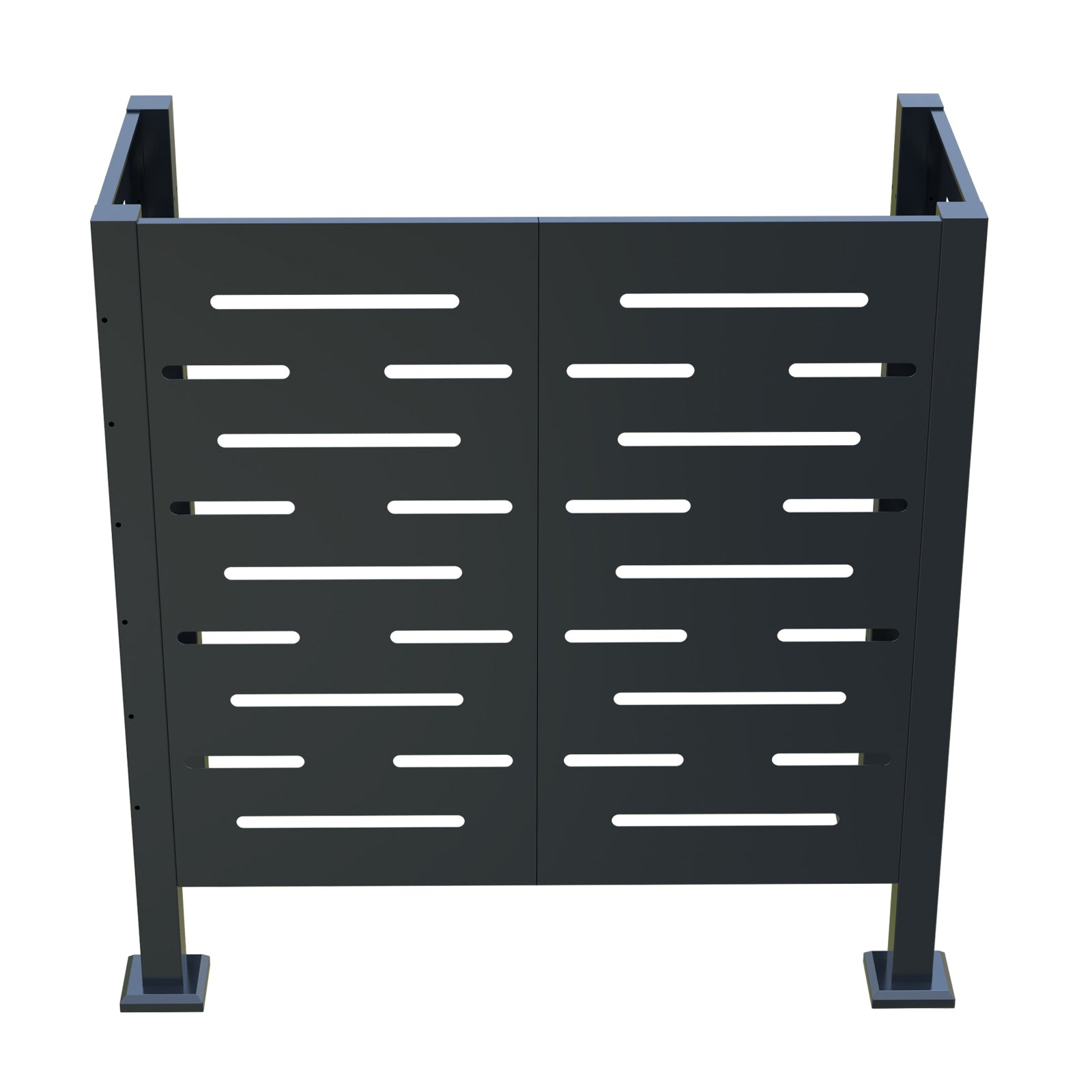 Air Conditioner Fence For Outdoor Units,Metal Privacy Fence Cover, Perfect To Conceal Air Conditioning Units,3 Fence Panels Charcoal Steel