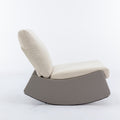 Modern Rocking Chair Recliner, Comfy Rocker Nursery Chair With Footrest, Accent Reading Chair, Upholstered Lounge Chair For Relaxing, Resting,Soft Padded Rocker For Indoor Living Room Bedroom,Gray Gray Beige Bathroom Foam Pu