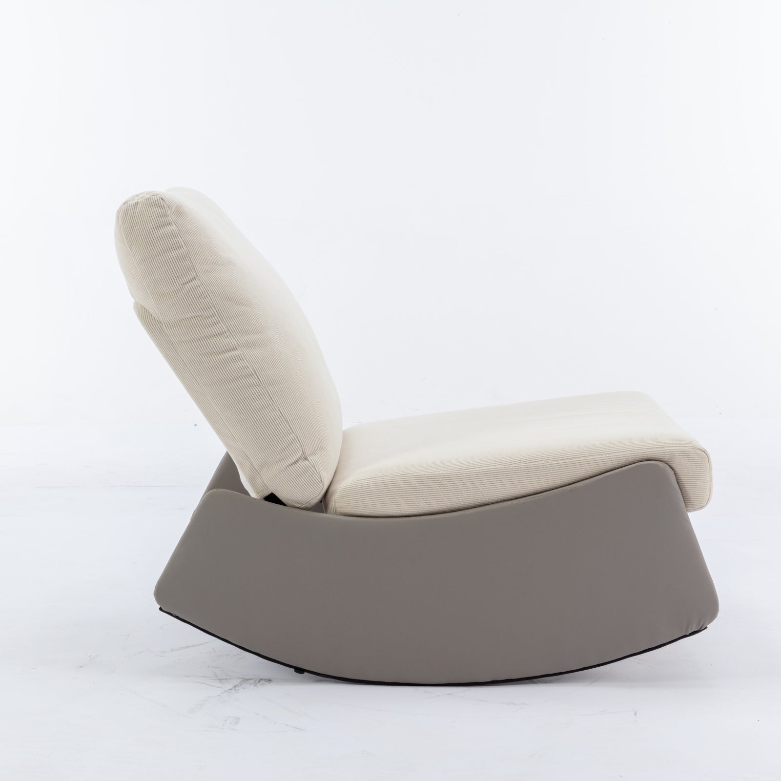 Modern Rocking Chair Recliner, Comfy Rocker Nursery Chair With Footrest, Accent Reading Chair, Upholstered Lounge Chair For Relaxing, Resting,Soft Padded Rocker For Indoor Living Room Bedroom,Gray Gray Beige Bathroom Foam Pu