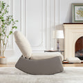 Modern Rocking Chair Recliner, Comfy Rocker Nursery Chair With Footrest, Accent Reading Chair, Upholstered Lounge Chair For Relaxing, Resting,Soft Padded Rocker For Indoor Living Room Bedroom,Gray Gray Beige Bathroom Foam Pu
