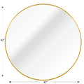 Gold 42 Inch Metal Round Bathroom Mirror Gold Classic Mdf Glass Aluminium