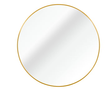 Gold 42 Inch Metal Round Bathroom Mirror Gold Classic Mdf Glass Aluminium